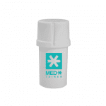 Medtainer | Storage w/ Grinder White w/ Teal Medtainer | Logo - 20 Dram | Your Ultimate Air-Tight, Smell-Proof Companion