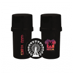 Medtainer | Storage w/ Grinder "Straight Chellin' / Good Vibes" Black (1 Medtainer |) - 20 Dram | Perfect for Easy On-The-Go Grinding