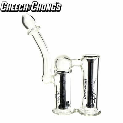 Cheech & Chong Glass Clyde 2 Chamber Bubbler - Black