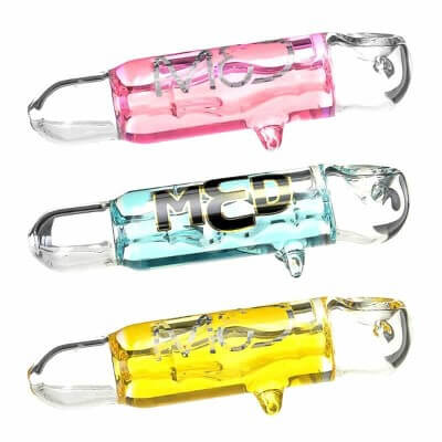 M3D Glycerin Hand Pipe 6" - Assorted Colors - 1 pc