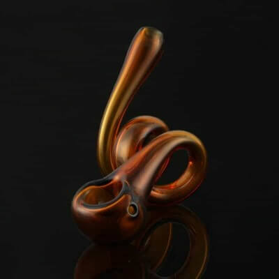 Glassheads Curly-Q Solid Color Glass Pipe - Assorted Colors