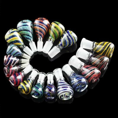 Glassheads Dichro and Colored Cane Bowl 14mm - Assorted Colors