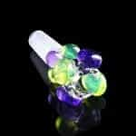 420º Below | Clear Male Pinch Bowl w/ Lolly Pop Green Slime Color Marbles - 14.5mm