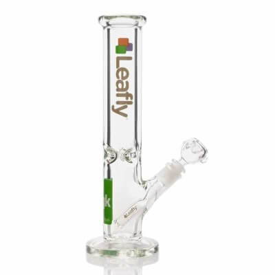 Leafly 12" Straight Tube Water Pipe - OG Kush