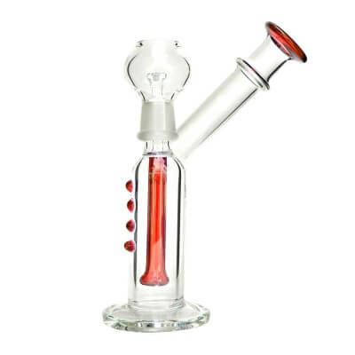 Generic Label 5.5" 4 Dot Showerhead Oil Rig 14mm - Red