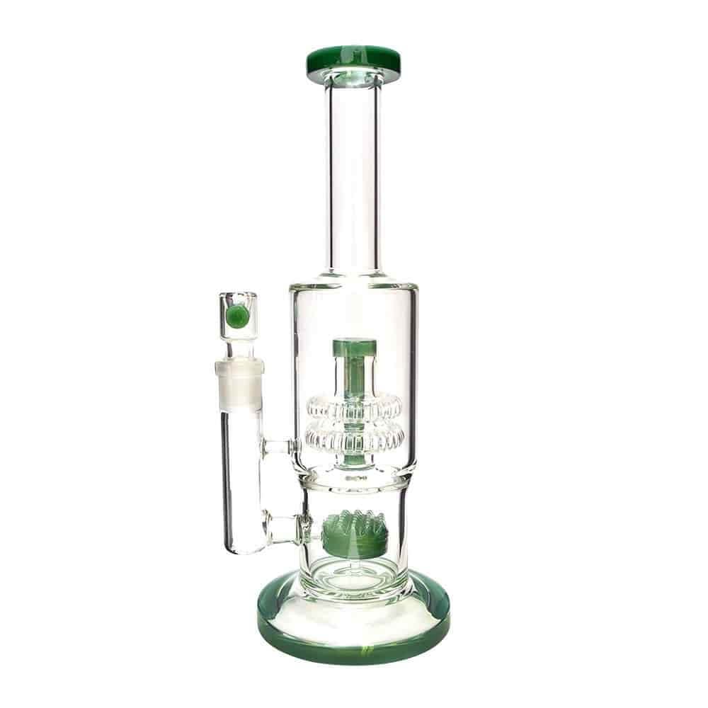 Generic Label 13" Waffle to Showerhead Perc Water Pipe 18mm - Green