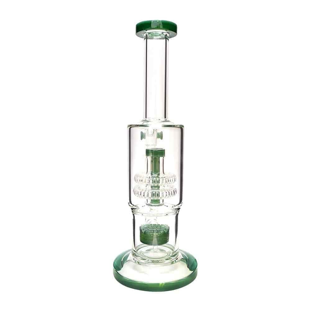 Generic Label 13" Waffle to Showerhead Perc Water Pipe 18mm - Green / 2