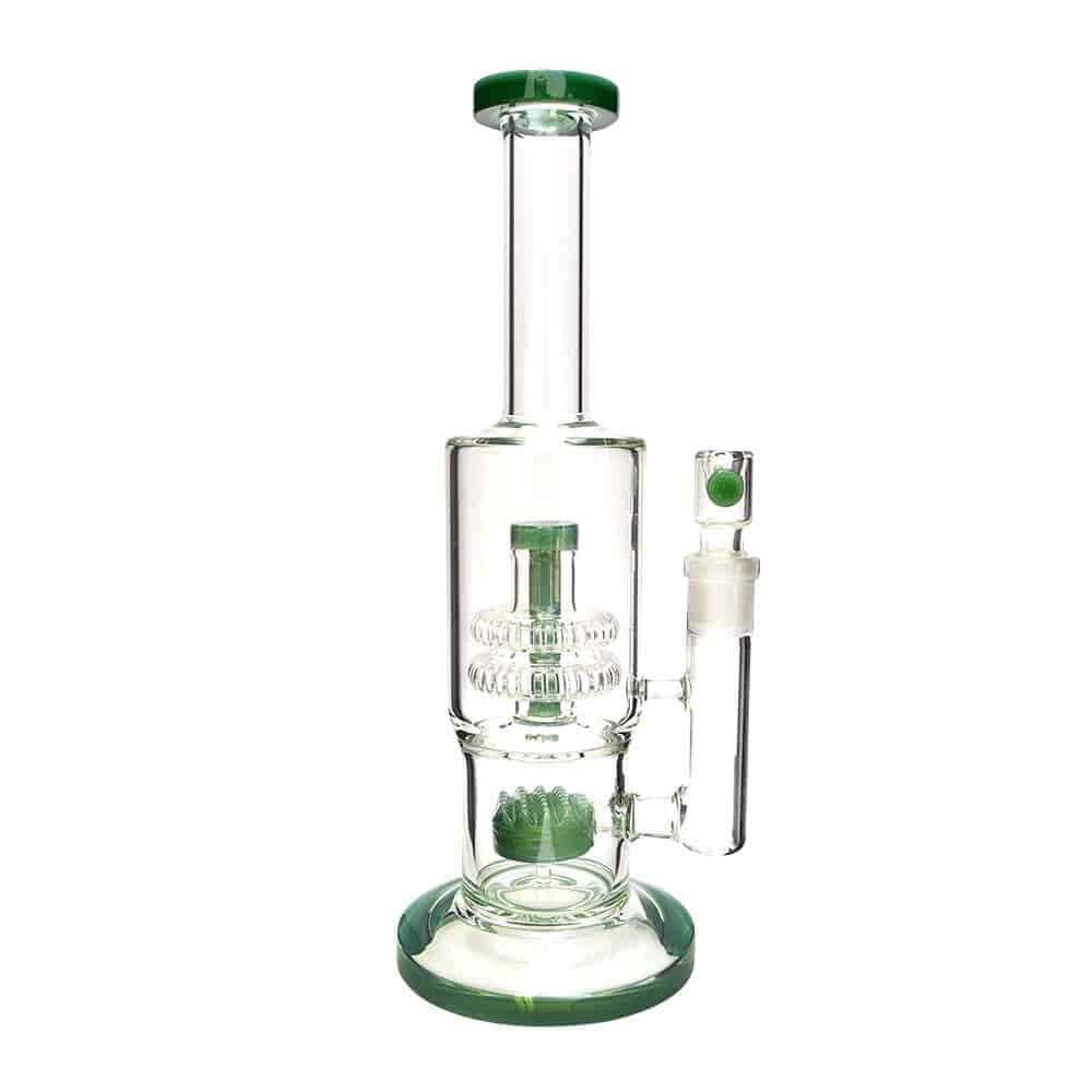 Generic Label 13" Waffle to Showerhead Perc Water Pipe 18mm - Green / 3