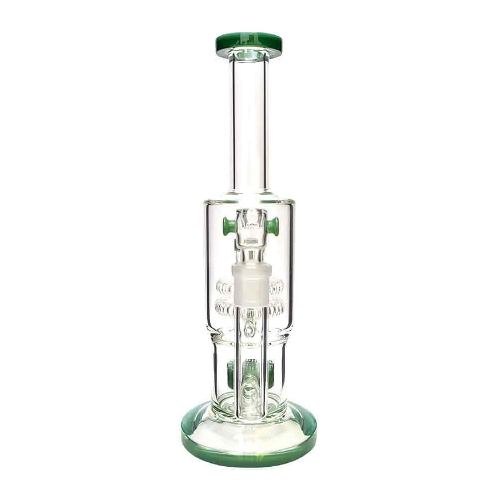 Generic Label 13" Waffle to Showerhead Perc Water Pipe 18mm - Green / 4