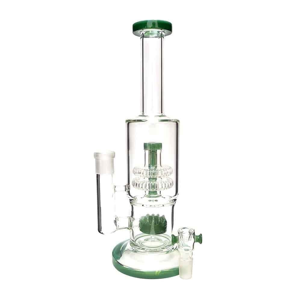 Generic Label 13" Waffle to Showerhead Perc Water Pipe 18mm - Green / 5