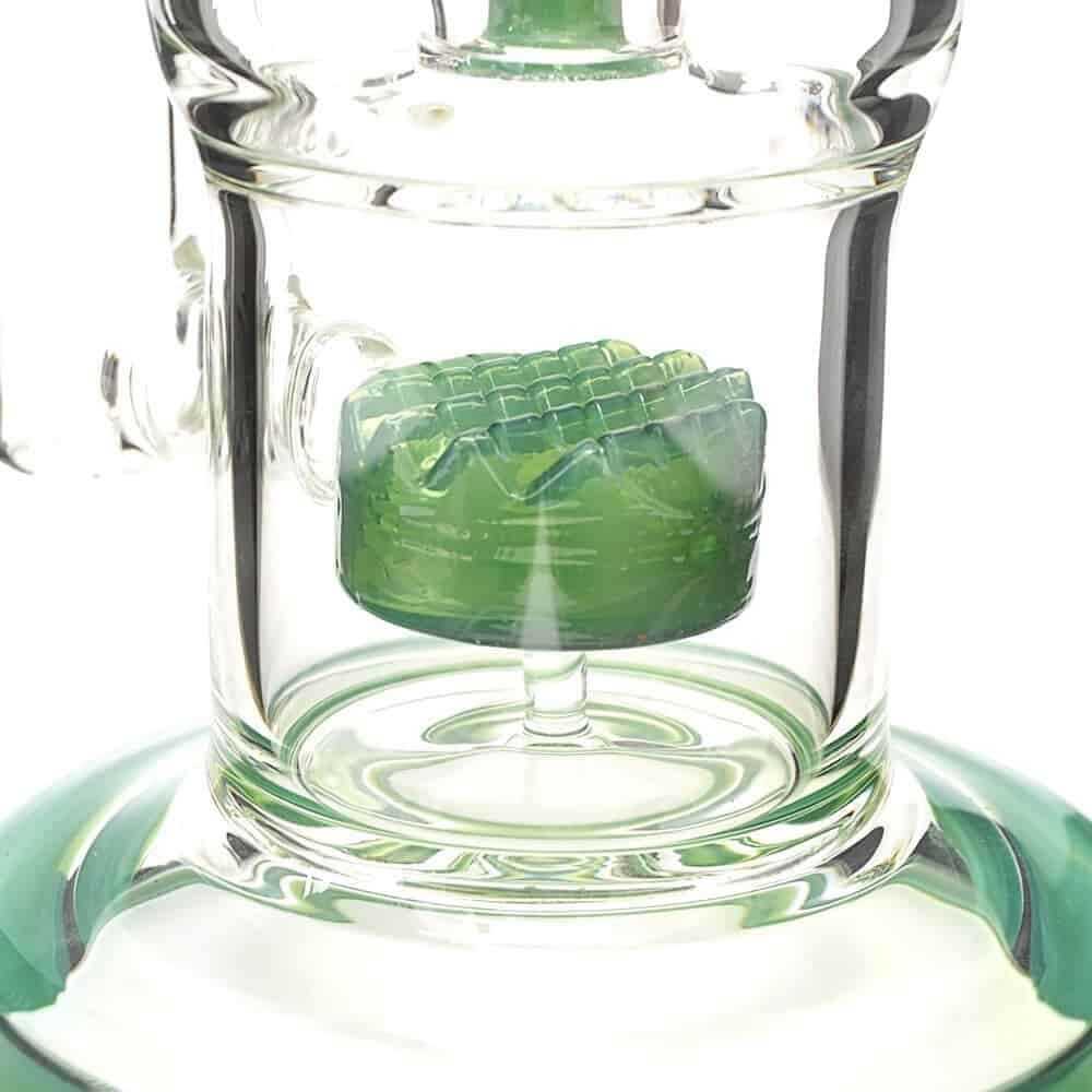 Generic Label 13" Waffle to Showerhead Perc Water Pipe 18mm - Green / 8