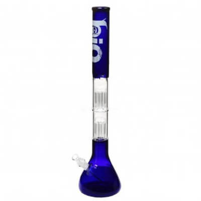 Bio 22" 50mm Double Tree Beaker Wate Pipe - Blue / 2