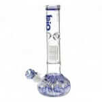 Bio Hazrard | 12" 50mm Flat Bubble Water Pipe - Blue Rake