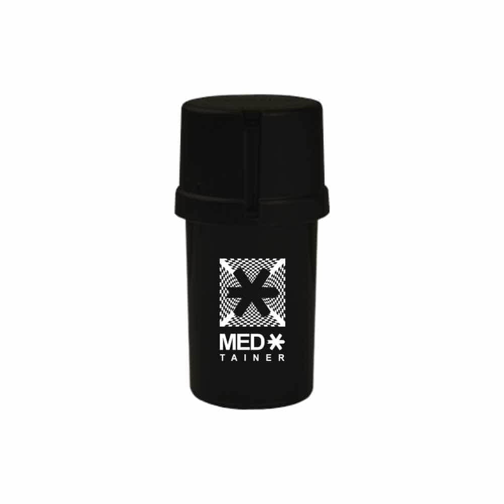 The Medtainer Storage w/ Grinder "Check Mate" Black – 20 Dram / 3