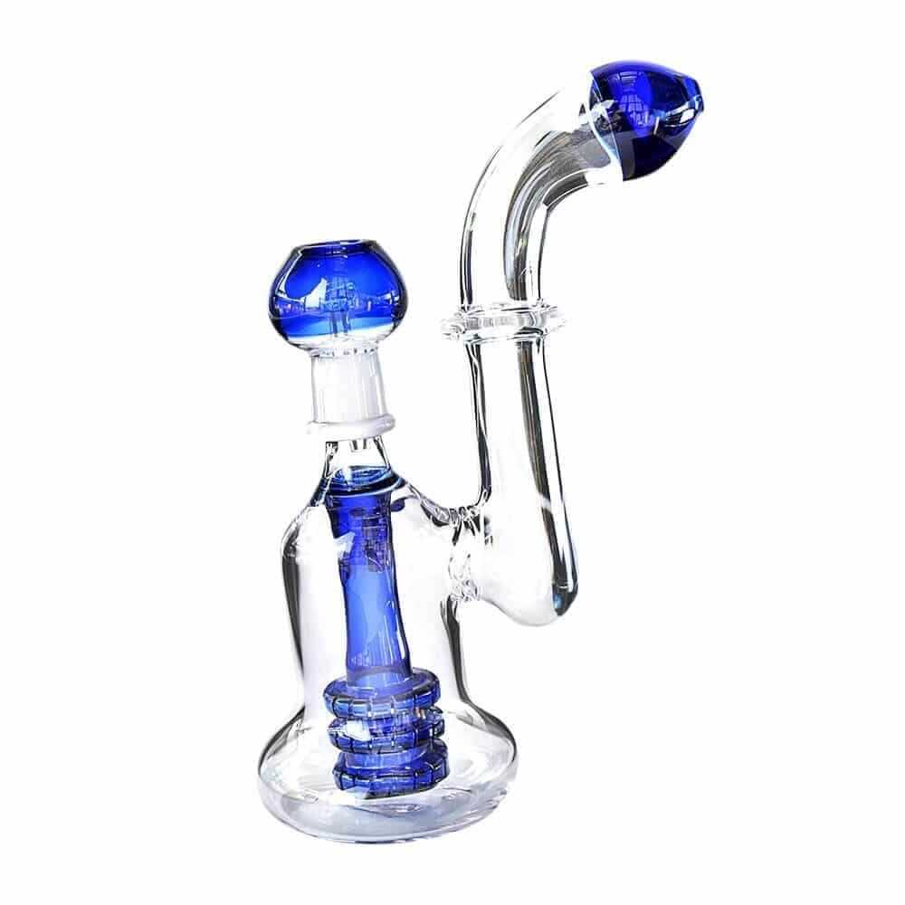 4:20 Generic Label 8" Blue Shower Head Oil Rig - 18mm