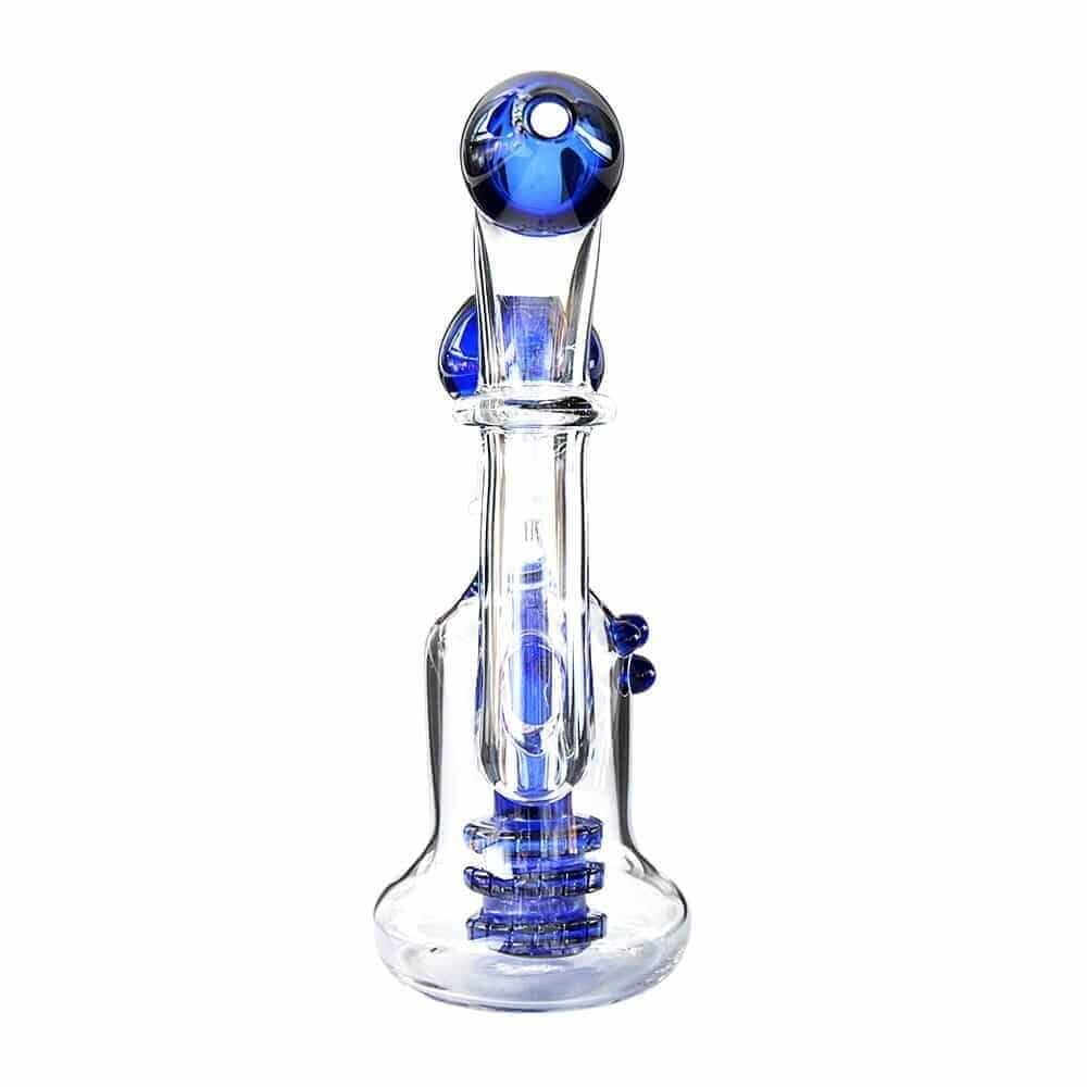 4:20 Generic Label 8" Blue Shower Head Oil Rig - 18mm / 2