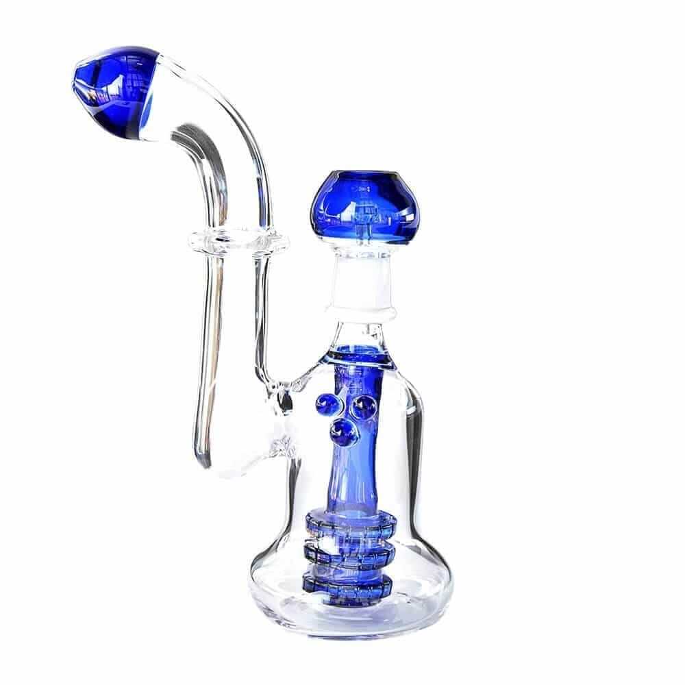 4:20 Generic Label 8" Blue Shower Head Oil Rig - 18mm / 3