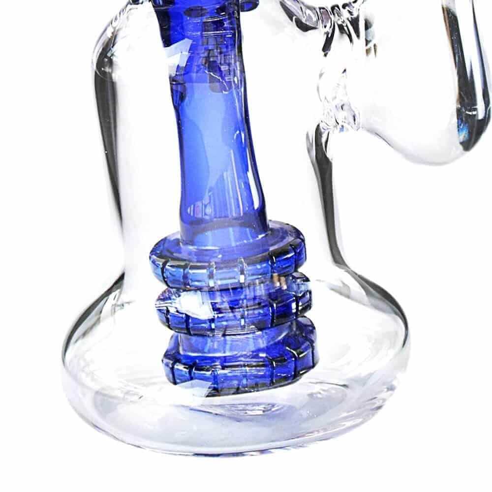 4:20 Generic Label 8" Blue Shower Head Oil Rig - 18mm / 6