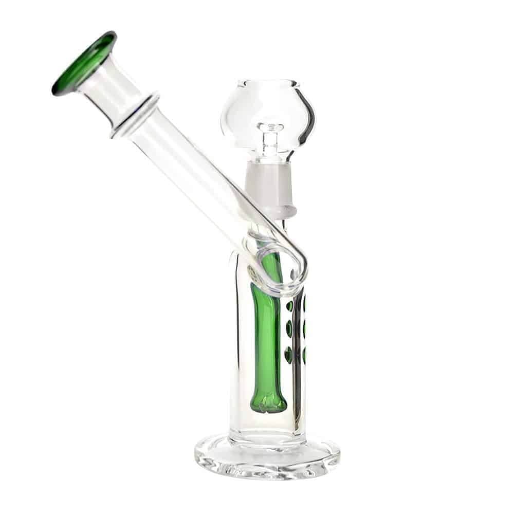 4:20 Generic Label 5.5" Green 4 Dot Showerhead Oil Rig - 14mm / 3