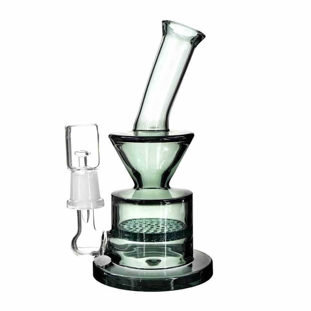 4:20 Generic Label 6” Black Funnel Top Honeycomb Oil Rig - 14mm