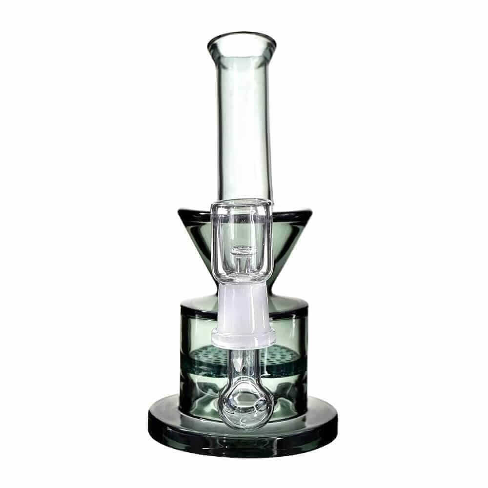 4:20 Generic Label 6” Black Funnel Top Honeycomb Oil Rig - 14mm / 4