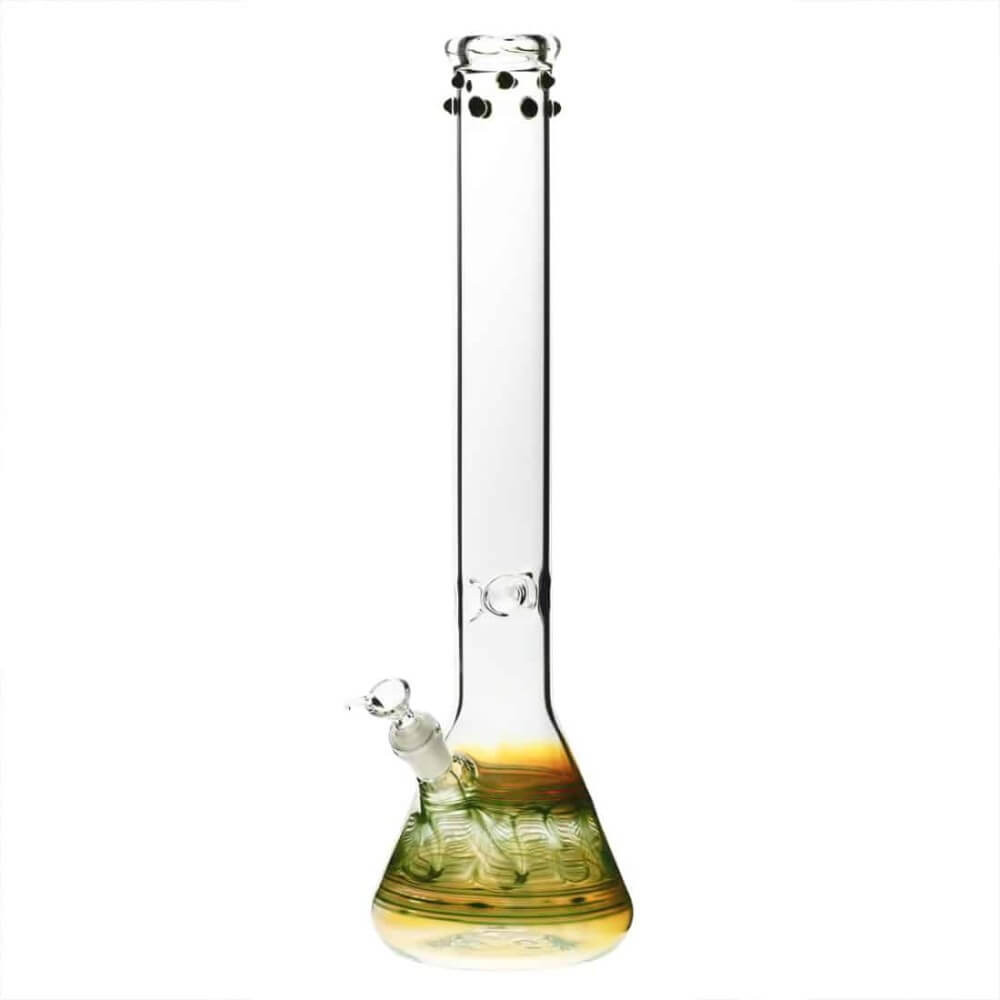 Bio Hazard 18" 50mm Beaker Water Pipe w/ Colored Marbles - Green Rake