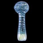 Chameleon Glass | Ash Catcher Glass Spoon w/ Blue Wrap and Rake | Innovative Ash Filtering for a Cleaner Experience