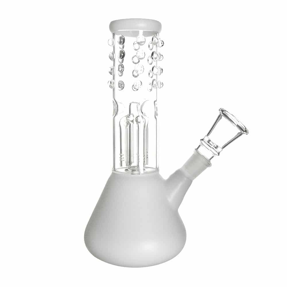 4:20 Generic Label 8" Beaded Glow In The Dark Water Pipe - 14mm / 3