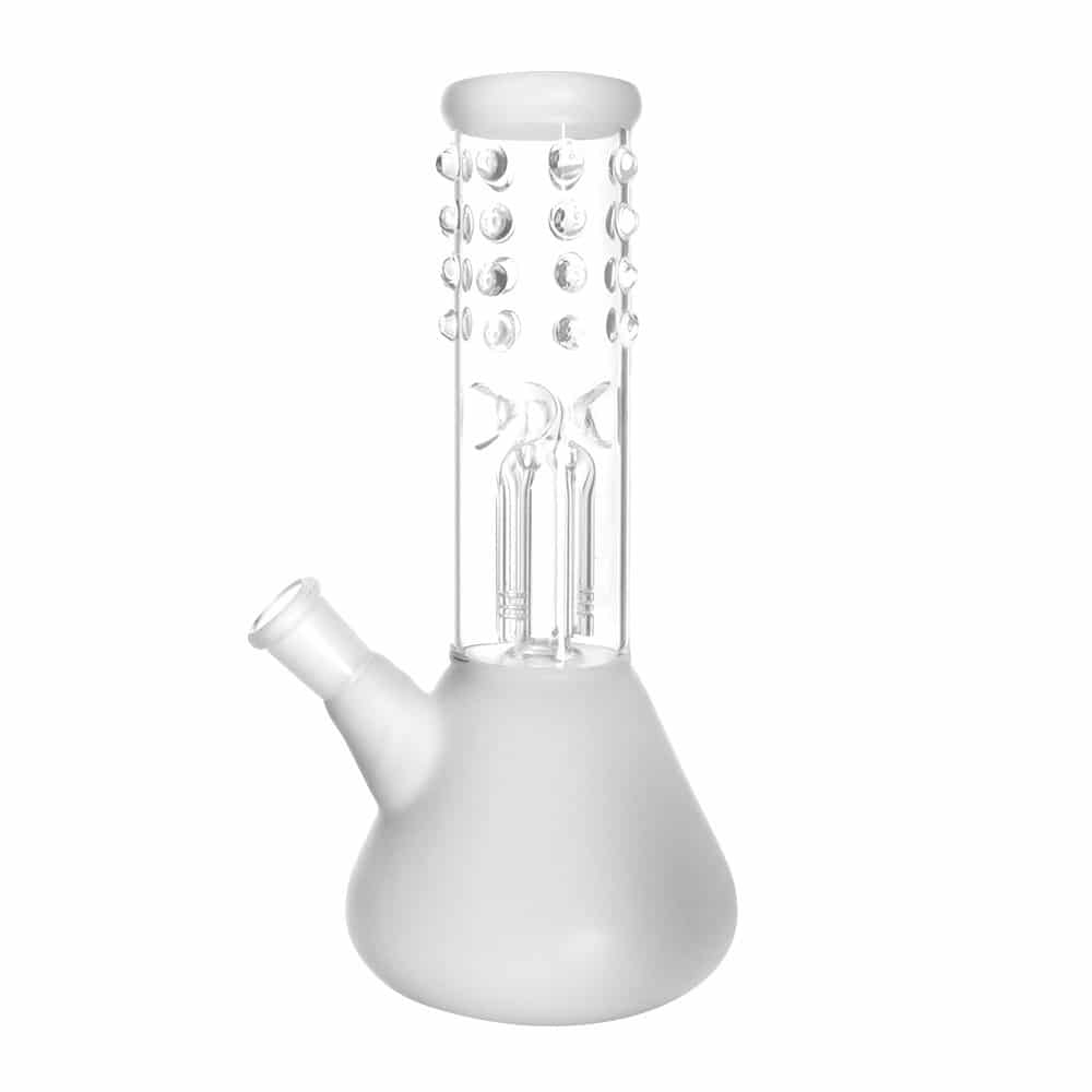 4:20 Generic Label 8" Beaded Glow In The Dark Water Pipe - 14mm / 5