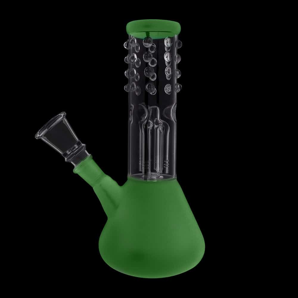 4:20 Generic Label 8" Beaded Glow In The Dark Water Pipe - 14mm / 7