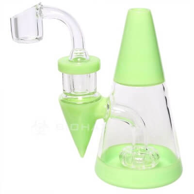 Bio Hazard 5" Minimalist Water Pipe Rig - Slime Green