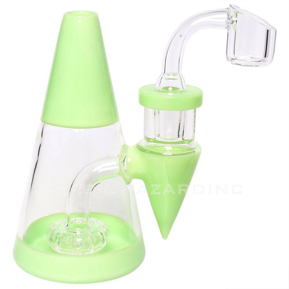 Bio Hazard 5" Minimalist Water Pipe Rig - Slime Green - 3