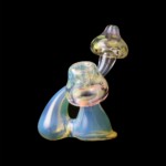 Chameleon Glass | Mushroom Sculpture Fumed Hand Pipe | The Whimsical Blend of Art and Function