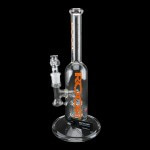 ROOR Tech | 12" Fixed Stemless Barrel Bubbler - Orange | Compact Excellence for Smooth Hits