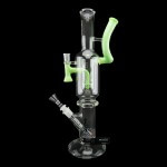 ROOR | X Eleven30 2-in-1 16" Straight Tube Water Pipe & Dab Rig - Slime Green | The Ultimate Dual-Purpose Rig, Made in the USA