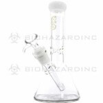 Bio Hazrard | 8" Beaker Water Pipe - White Trim Top | Classic Design Meets Modern Style