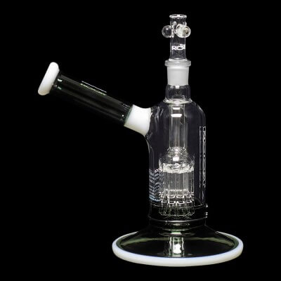 ROOR Tech Fixed 8" 10-Arm Tree Bubbler - Smoking Gray & White - 01