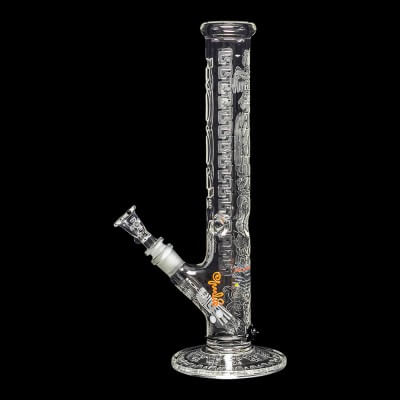 ROOR Custom 14" Water Pipe "Aztec" Sandblasted & Flame Polish - 01