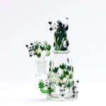 Empire Glassworks | Climbing Pandas Mini Water Pipe | Adorable Artistry for Your Collection