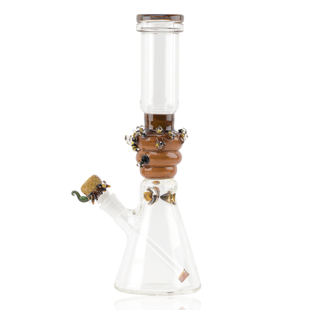 Empire Glassworks Save The Bee's Beaker Water Pipe