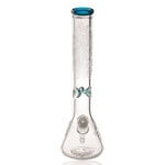 Empire Glassworks 15" Frosty Floral Beaker - Blue Starlight | Gorgeous Glass Art Meets Impressive Functionality