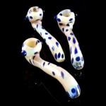 420º Below | Color Changing Silver Fumed Dotted Sherlock Glass Pipe | A Whimsical Twist on Classic Design!