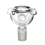 420º Below | Clear Round Standard Glass Bowl w/ Clear Marble Accents - 14mm Male | Perfect Fit for Every Session